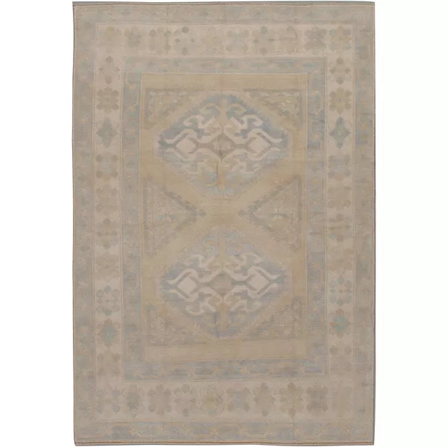 Vintage Turkish Oushak Rug 4'6" X 6'5"
