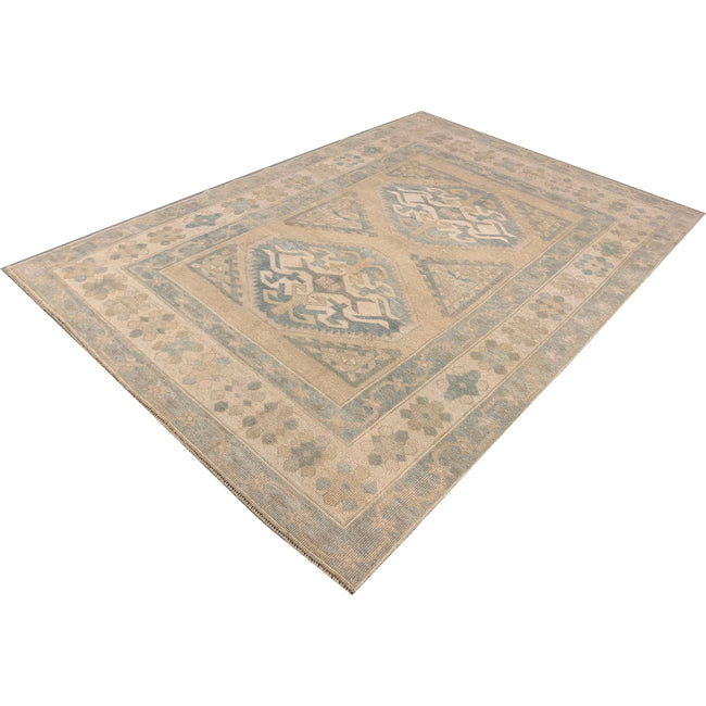 Vintage Turkish Oushak Rug 4'6" X 6'5"